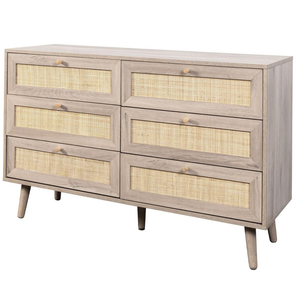 Willow Rattan 2 Door Wardrobe 3 Piece Bedroom Set