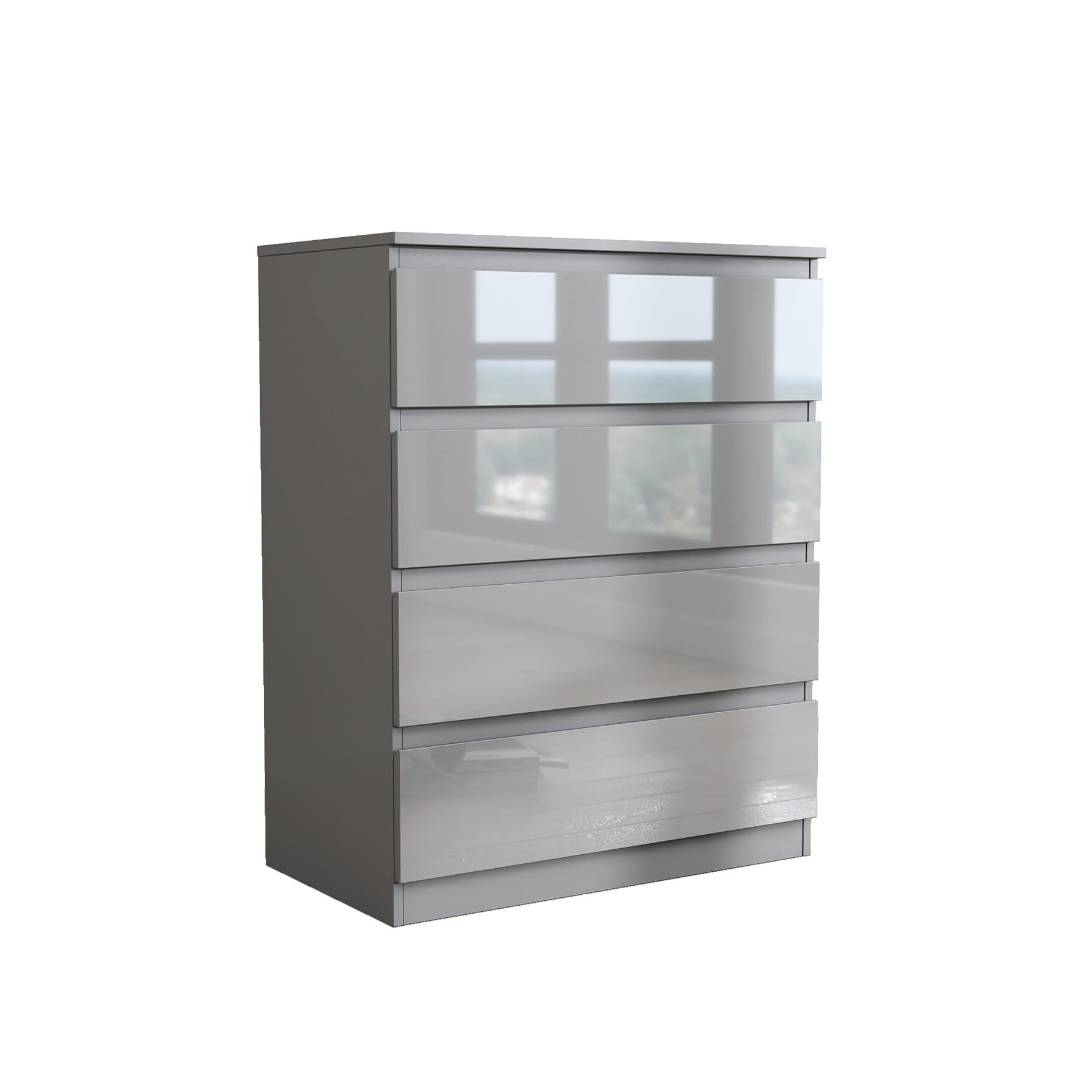 Soho 2 Door Wardrobe & 4 Drawer Chest High Gloss 3 Piece Bedroom Set