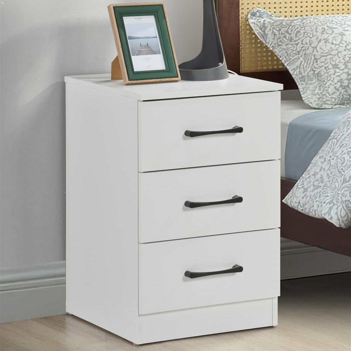Paddington 3 Drawer Bedside Table