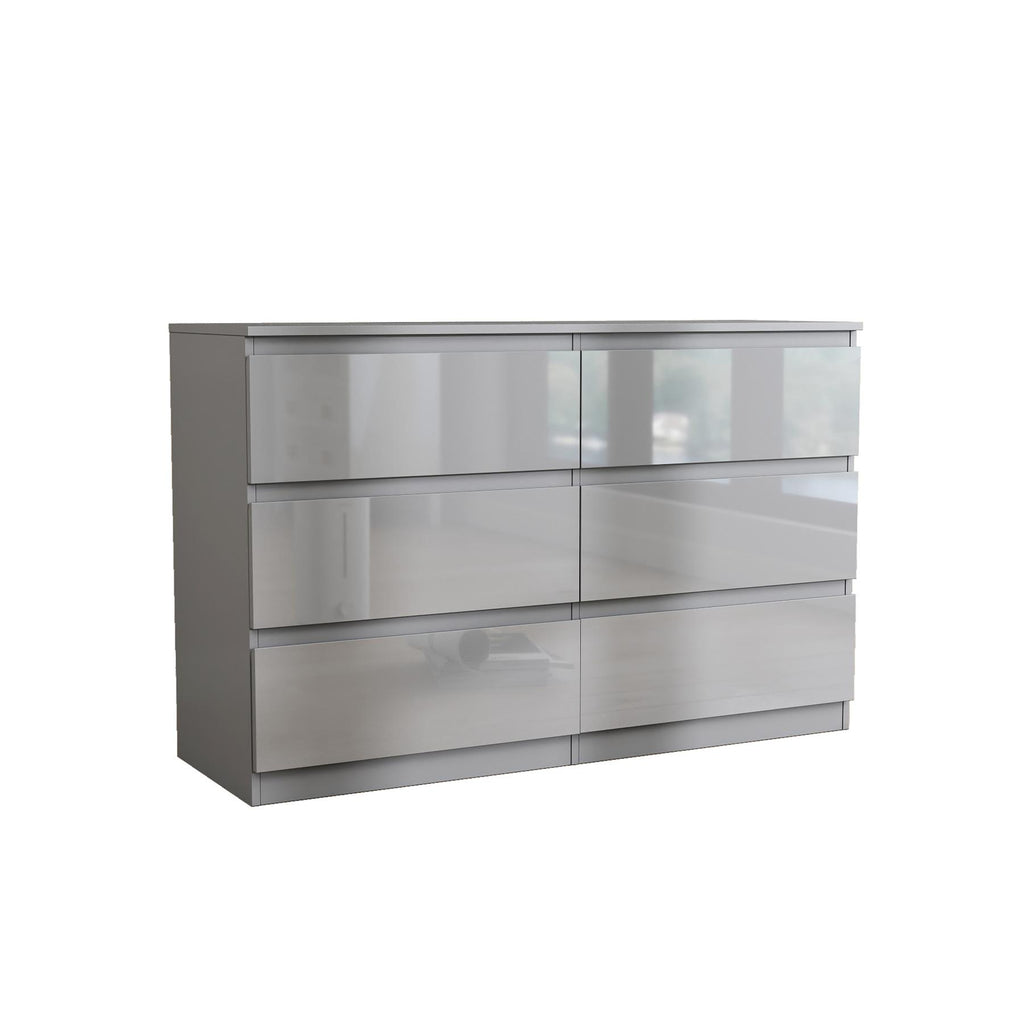Soho 2 Door Wardrobe & 6 Drawer Chest High Gloss 3 Piece Bedroom Set