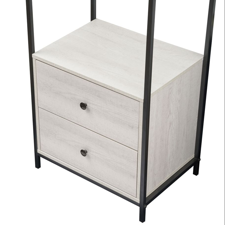 Alva Open Wardrobe with 2 Drawers 3 Piece Bedroom Set