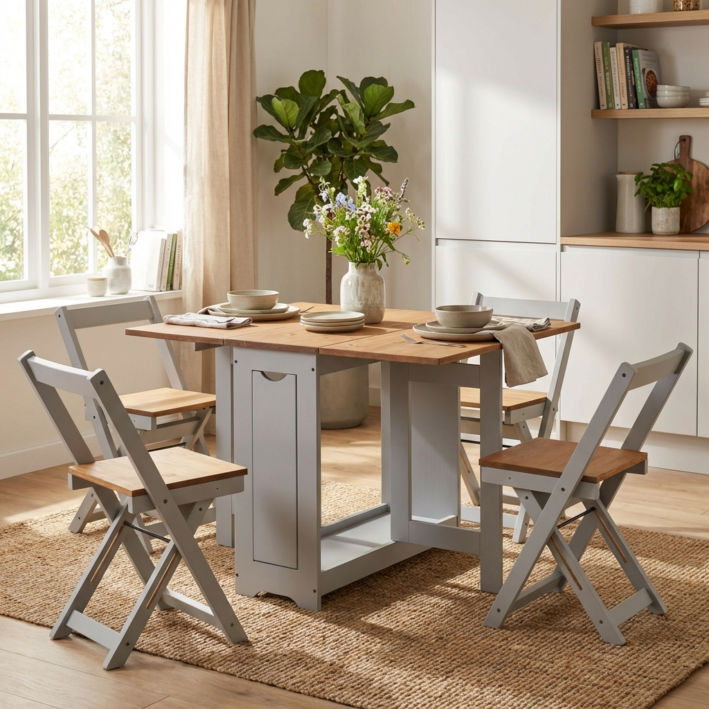 Santos Butterfly Folding Space Saving Dining Set
