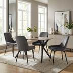 Athens Dining Table with 4 Avery Velvet Dining Chairs