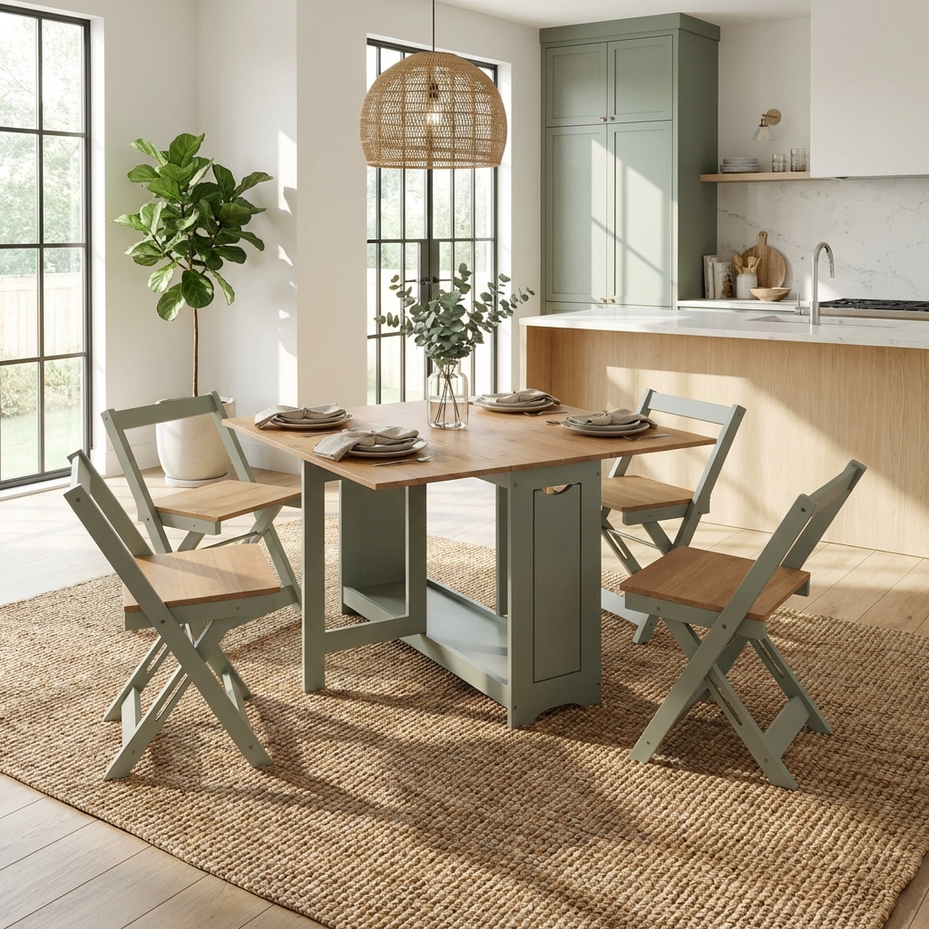 Santos Butterfly Folding Space Saving Dining Set