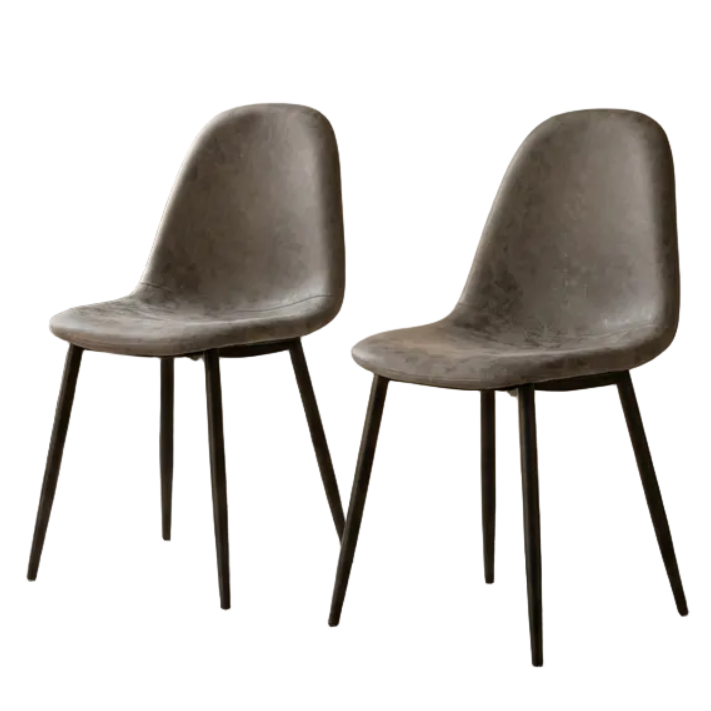 Pair of Athens Faux Leather Dining Chairs