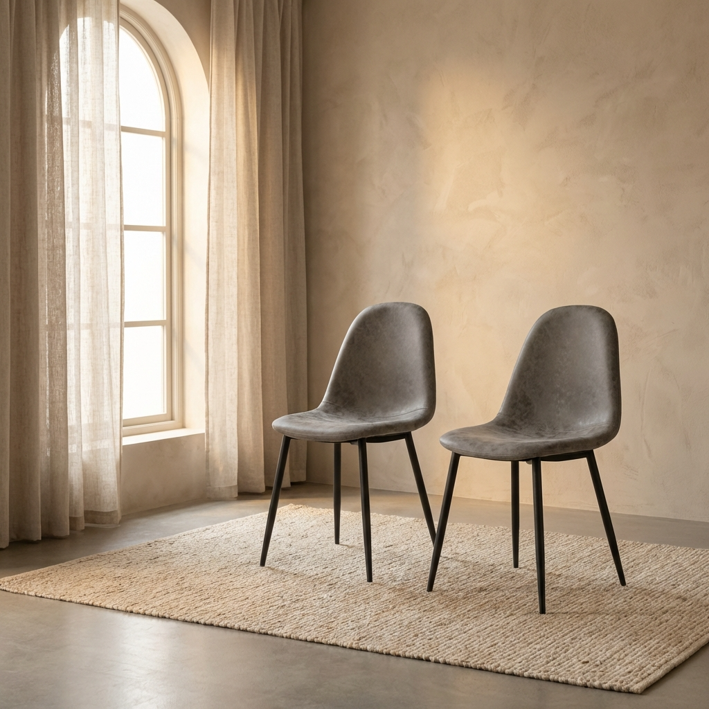 Pair of Athens Faux Leather Dining Chairs