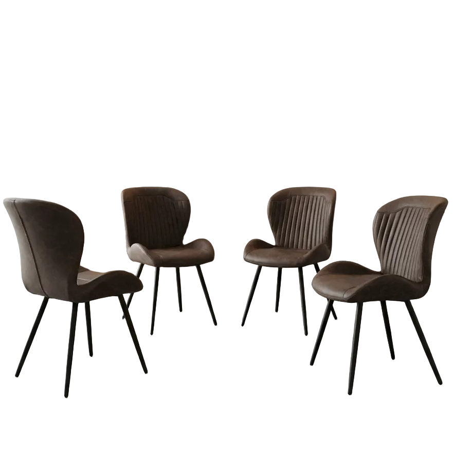 4 Quebec Faux Leather Dining Chairs