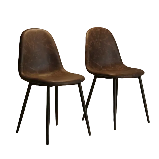 Pair of Athens Faux Leather Dining Chairs