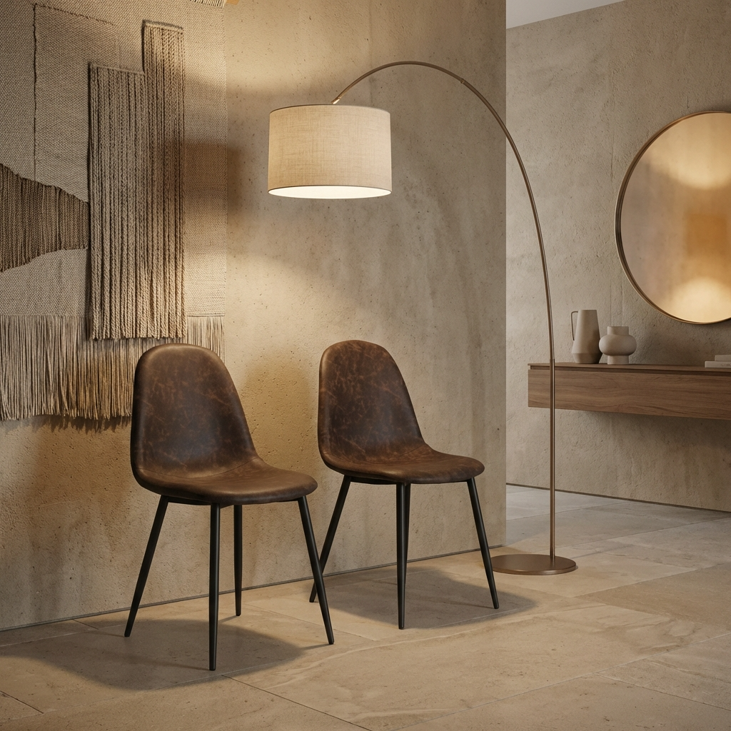 Pair of Athens Faux Leather Dining Chairs