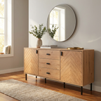 Leon Herringbone Retro 2 Door 3 Drawer Sideboard