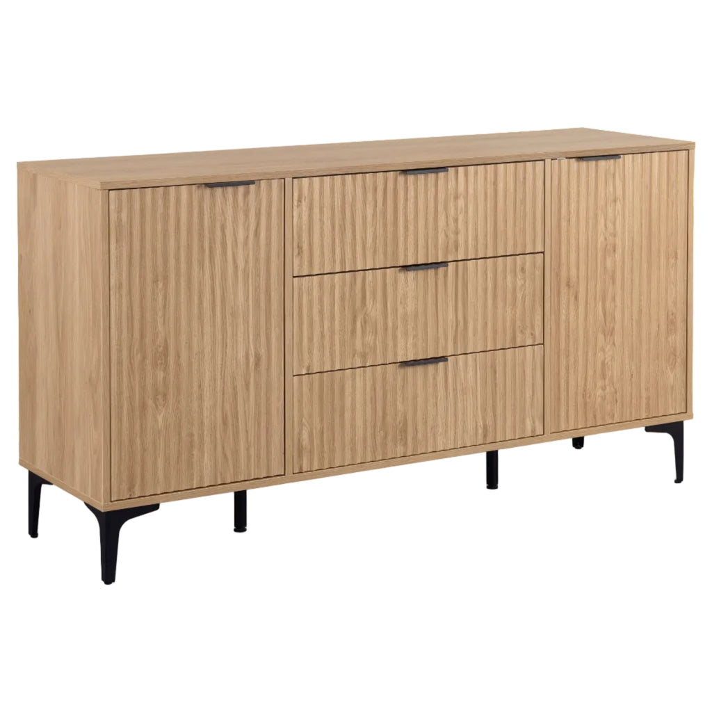 Miami Ridged 2 Door 3 Drawer Fluted Sideboard