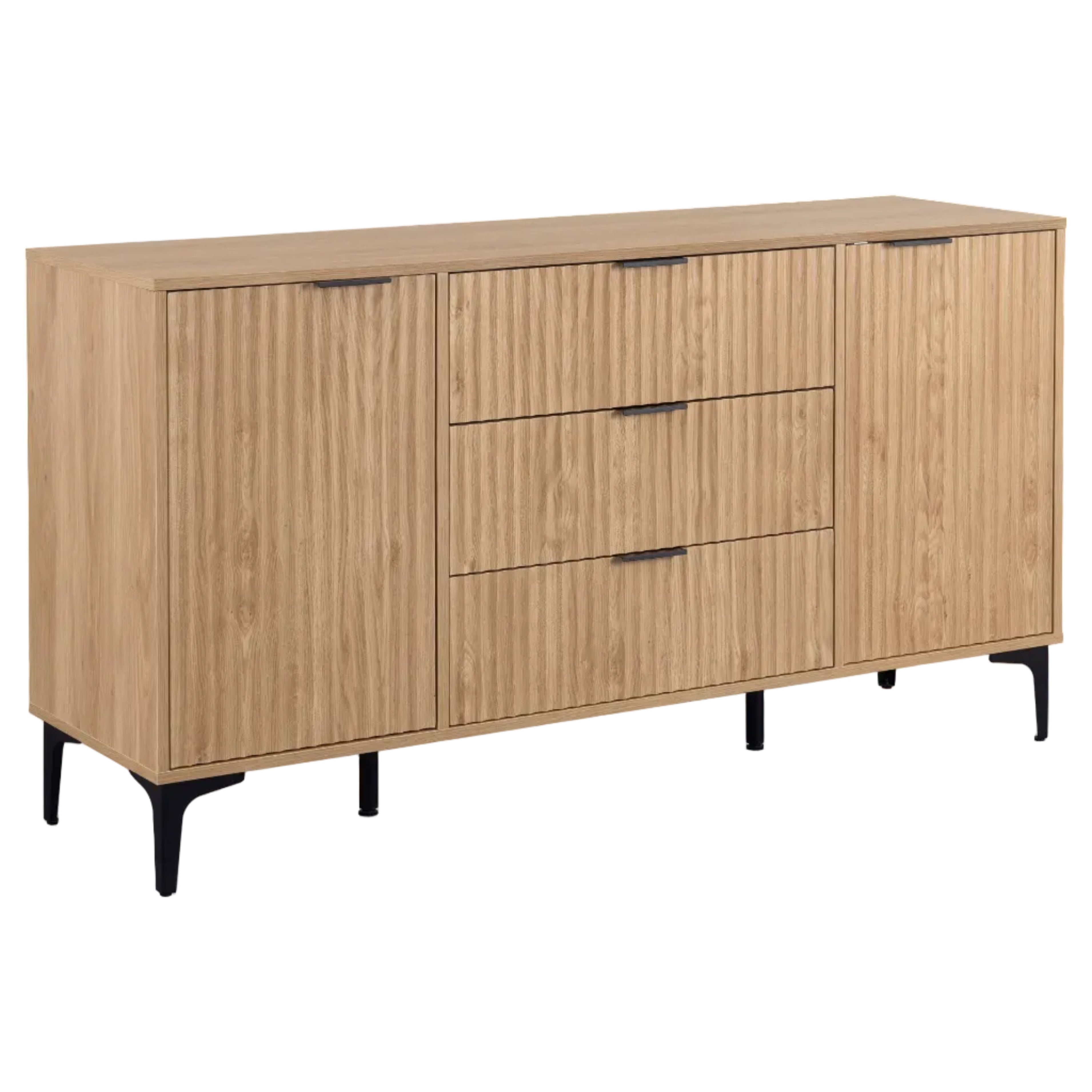 Miami Ridged 2 Door 3 Drawer Fluted Sideboard