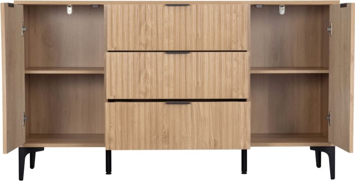 Miami Ridged 2 Door 3 Drawer Fluted Sideboard