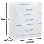 Highbury 3 Drawer Chest of Drawers & 1 Drawer Bedside 2 Piece Bedroom Set
