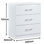 Highbury 3 Drawer Chest of Drawers & 1 Drawer Bedside 3 Piece Bedroom Set
