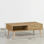 Manila Rattan Effect Coffee Table with Storage Drawer