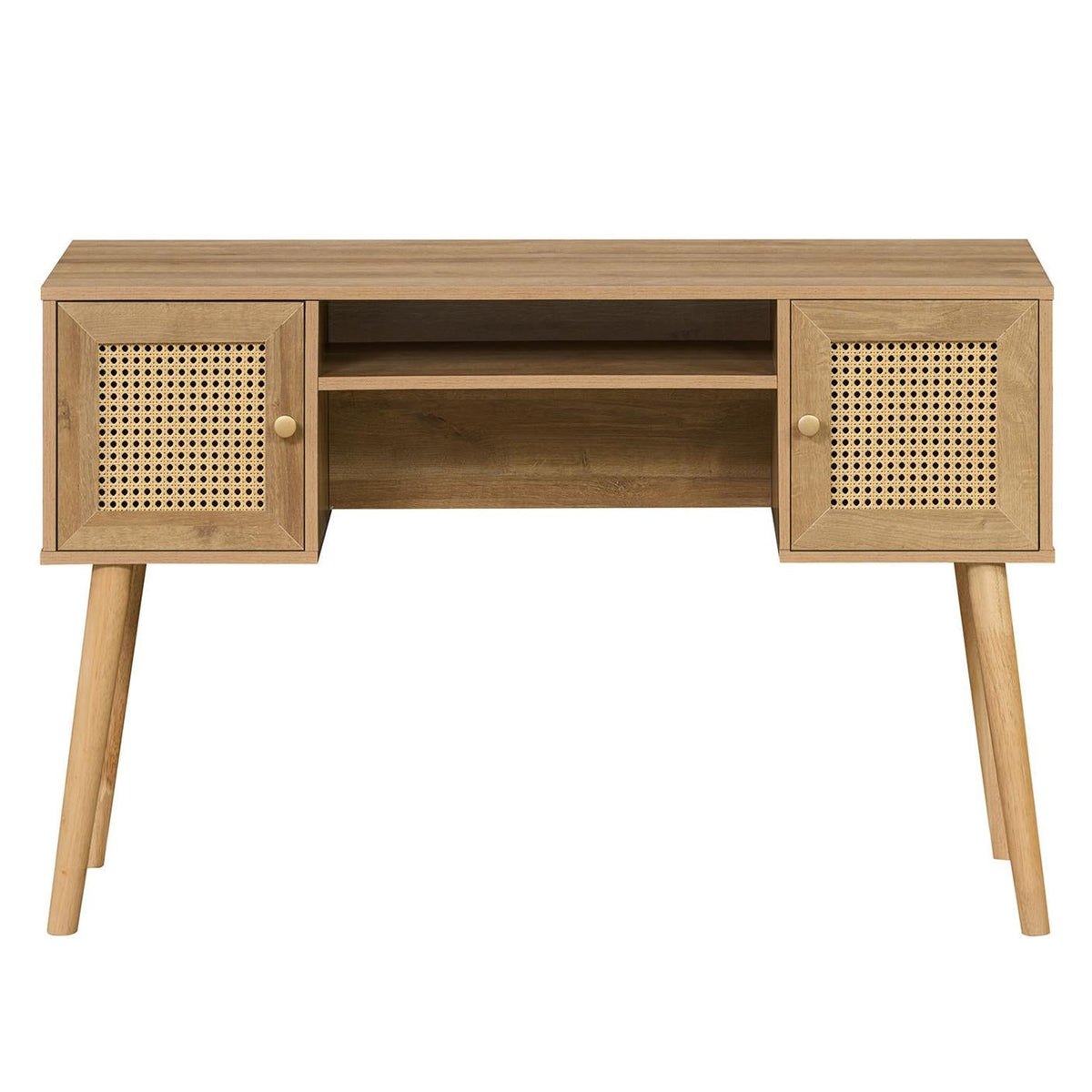 Manila 2 Door Rattan Compact Storage Desk