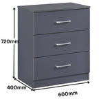 Highbury 2 Door Double Wardrobe & 3 Drawer Chest 2 Piece Bedroom Set