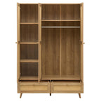 Manila Rattan 3 Door 2 Drawer Triple Wardrobe
