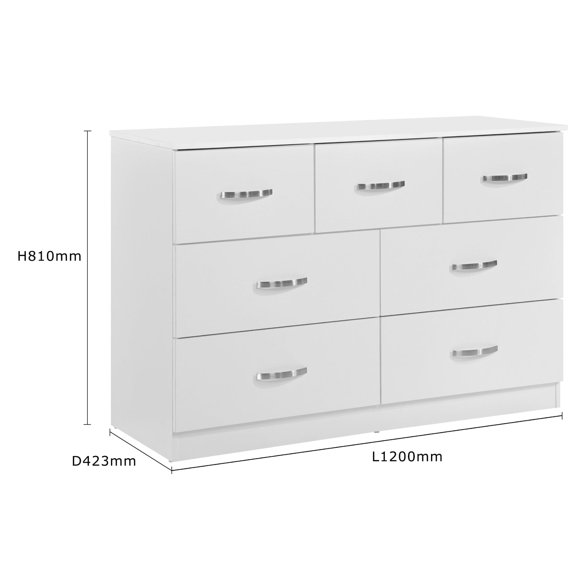 Paddington 7 Drawer Chest 3 Piece Bedroom Set