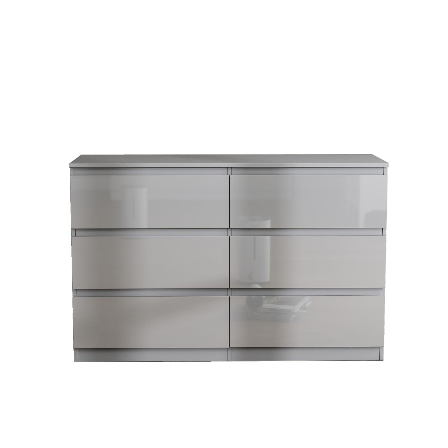 Soho 2 Door Wardrobe & 6 Drawer Chest High Gloss 3 Piece Bedroom Set