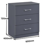 Highbury 3 Piece Bedroom Set with 2 Door Double Wardrobe