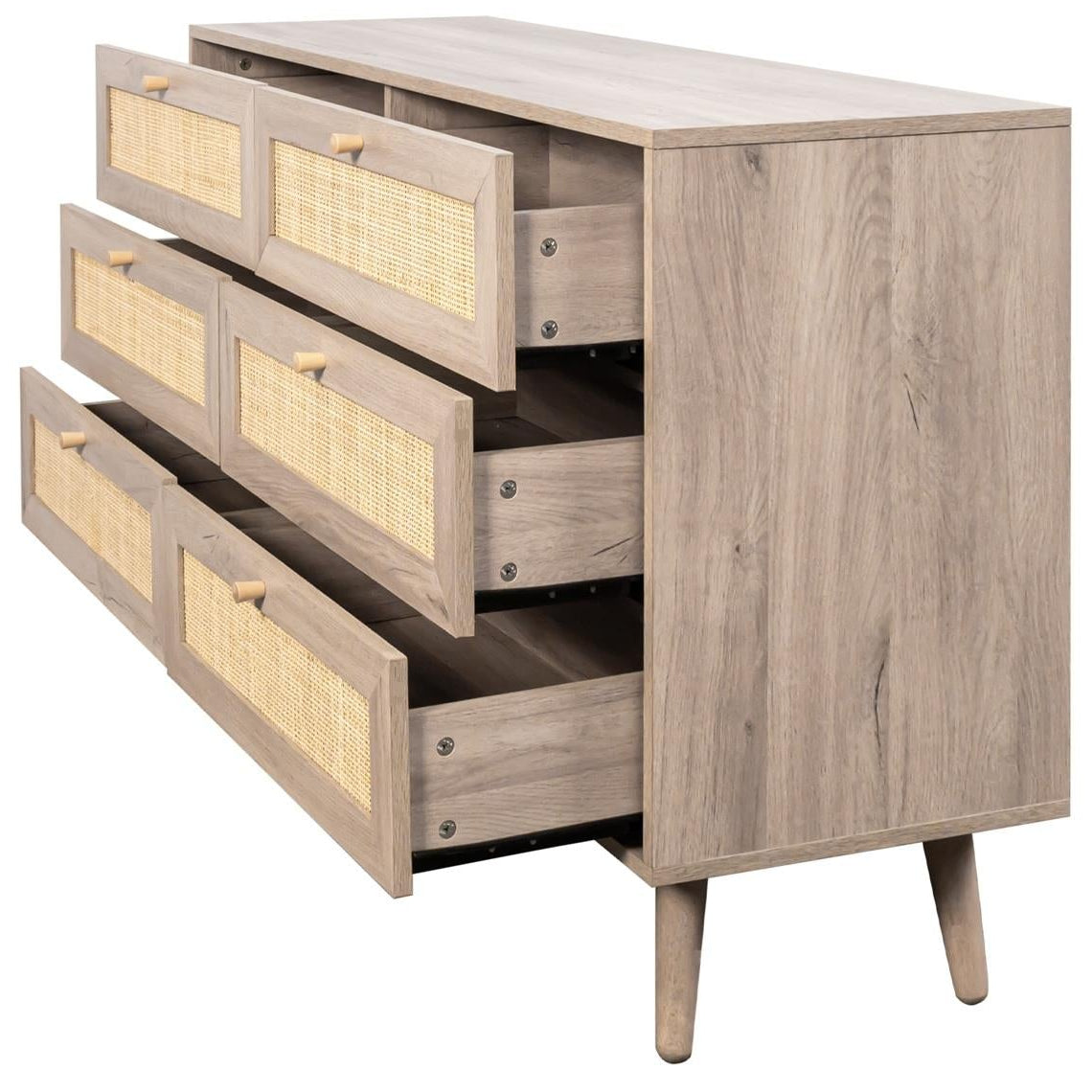 Willow Rattan 3 Door Wardrobe 3 Piece Bedroom Set