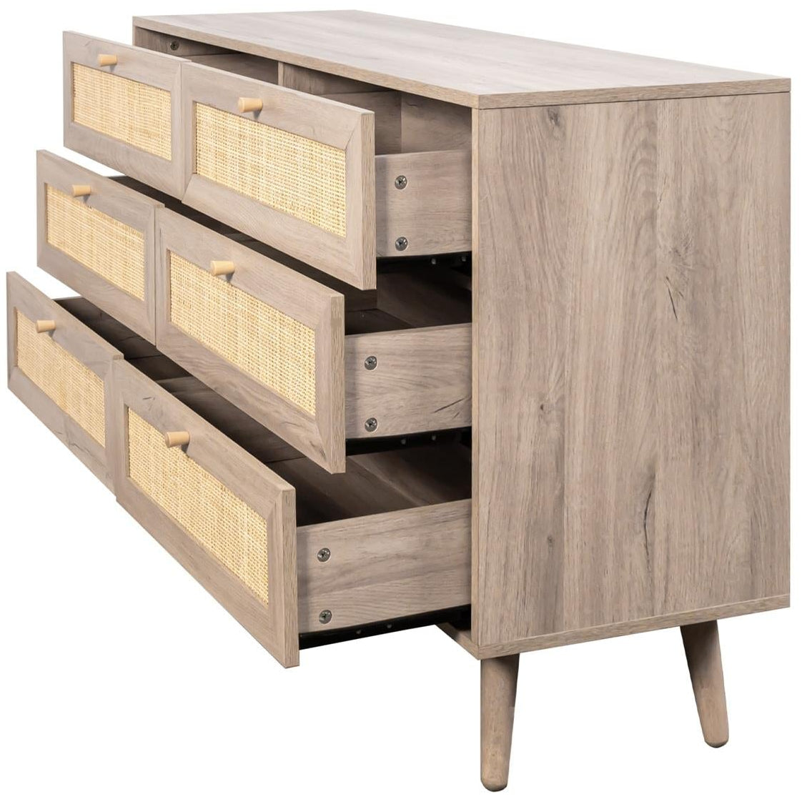 Willow Rattan 2 Door Wardrobe 3 Piece Bedroom Set