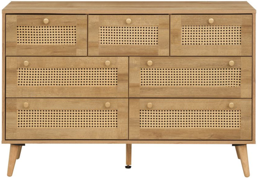 Manila Rattan 7 Drawer Chest 3 Piece Bedroom Set