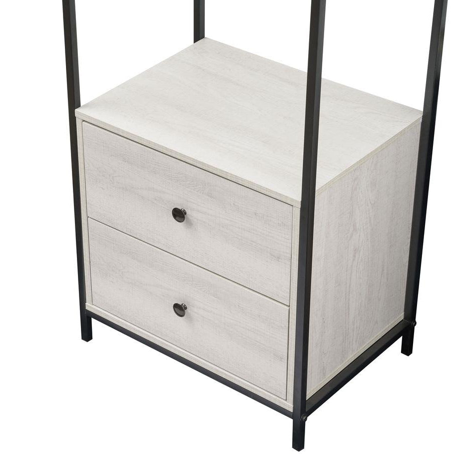Alva Open Wardrobe Set with 2 Drawers & 4 Shelves
