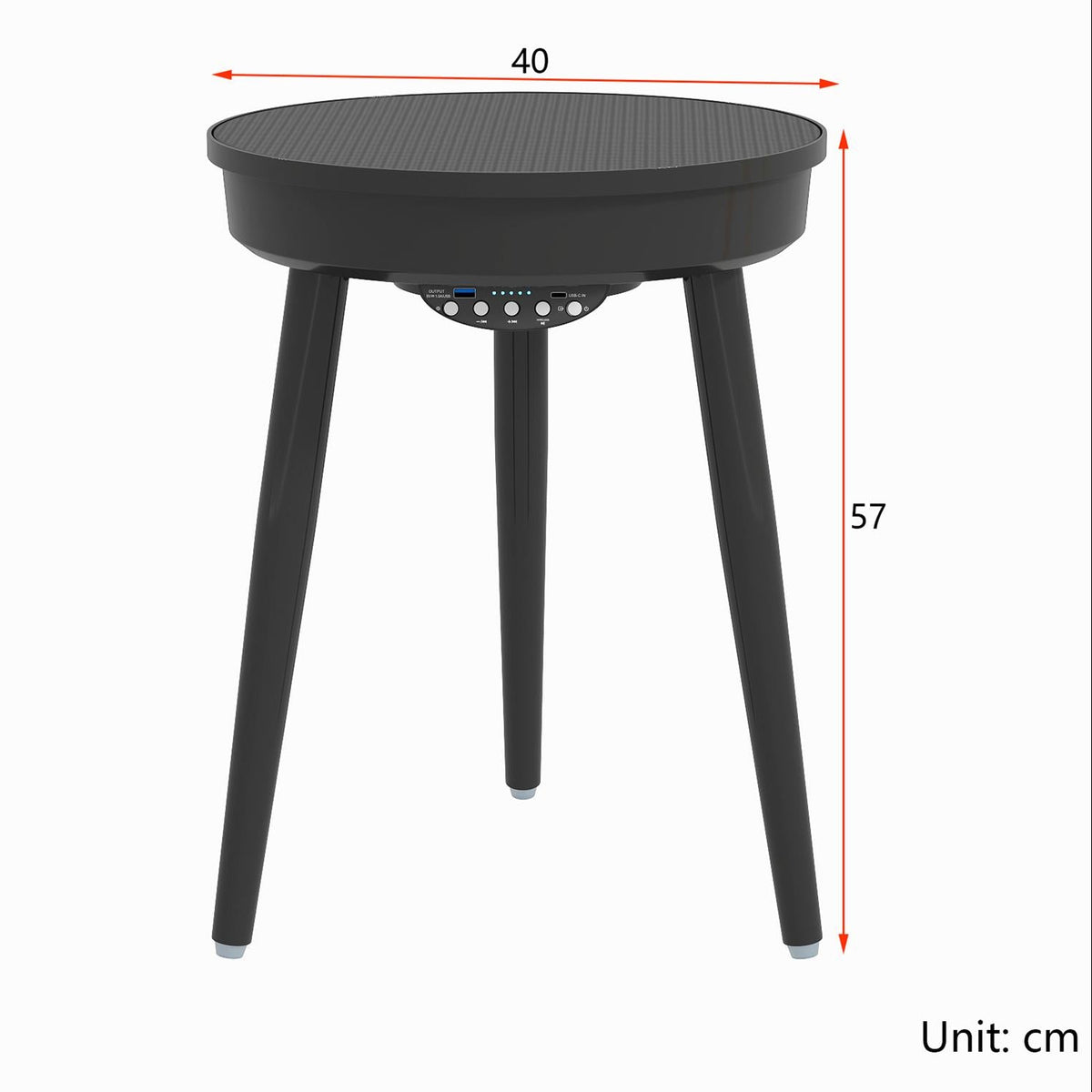 Bluetooth Speaker Side Table with 360° Sound & LED Light