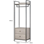 Alva Open Wardrobe Set with 2 Drawers & 4 Shelves