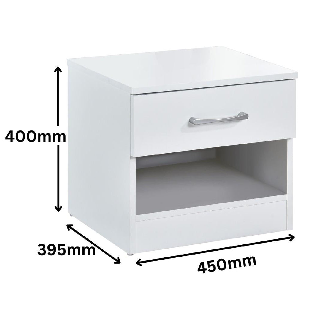Highbury 3 Drawer Chest of Drawers & 1 Drawer Bedside 3 Piece Bedroom Set