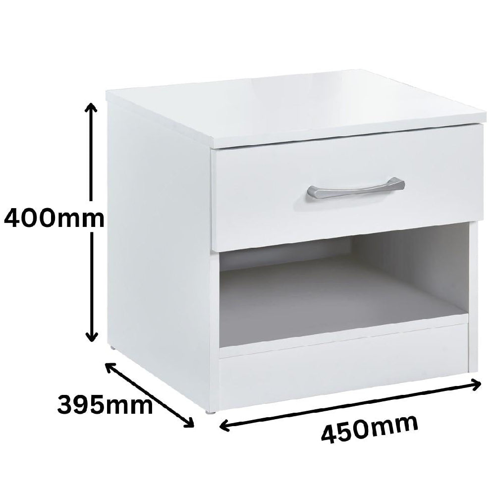 Highbury 3 Drawer Chest of Drawers & 1 Drawer Bedside 2 Piece Bedroom Set
