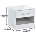 Highbury 2 Door Double Wardrobe & 1 Drawer Bedside 2 Piece Bedroom Set