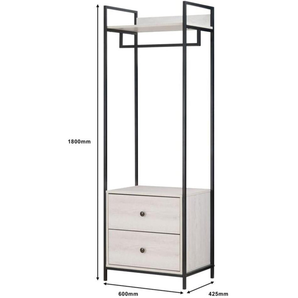 Alva Open Wardrobe with 2 Drawers