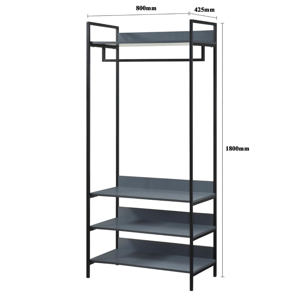 Alva Open Wardrobe with 2 Drawers 3 Piece Bedroom Set
