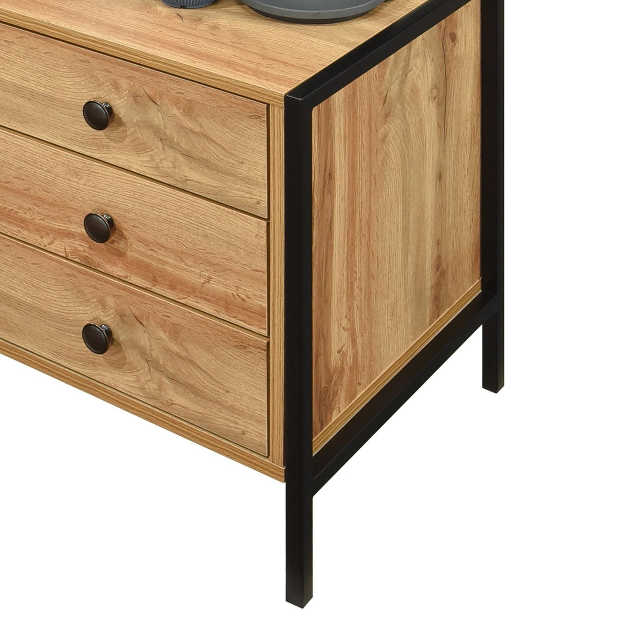 Alva Open Wardrobe with 2 Drawers 3 Piece Bedroom Set