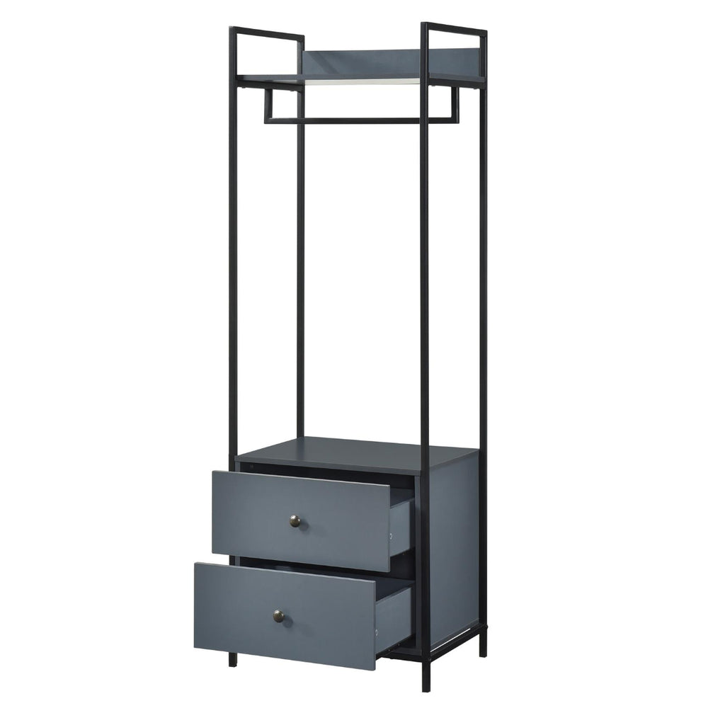 Alva Open Wardrobe Set with 2 Drawers & 4 Shelves
