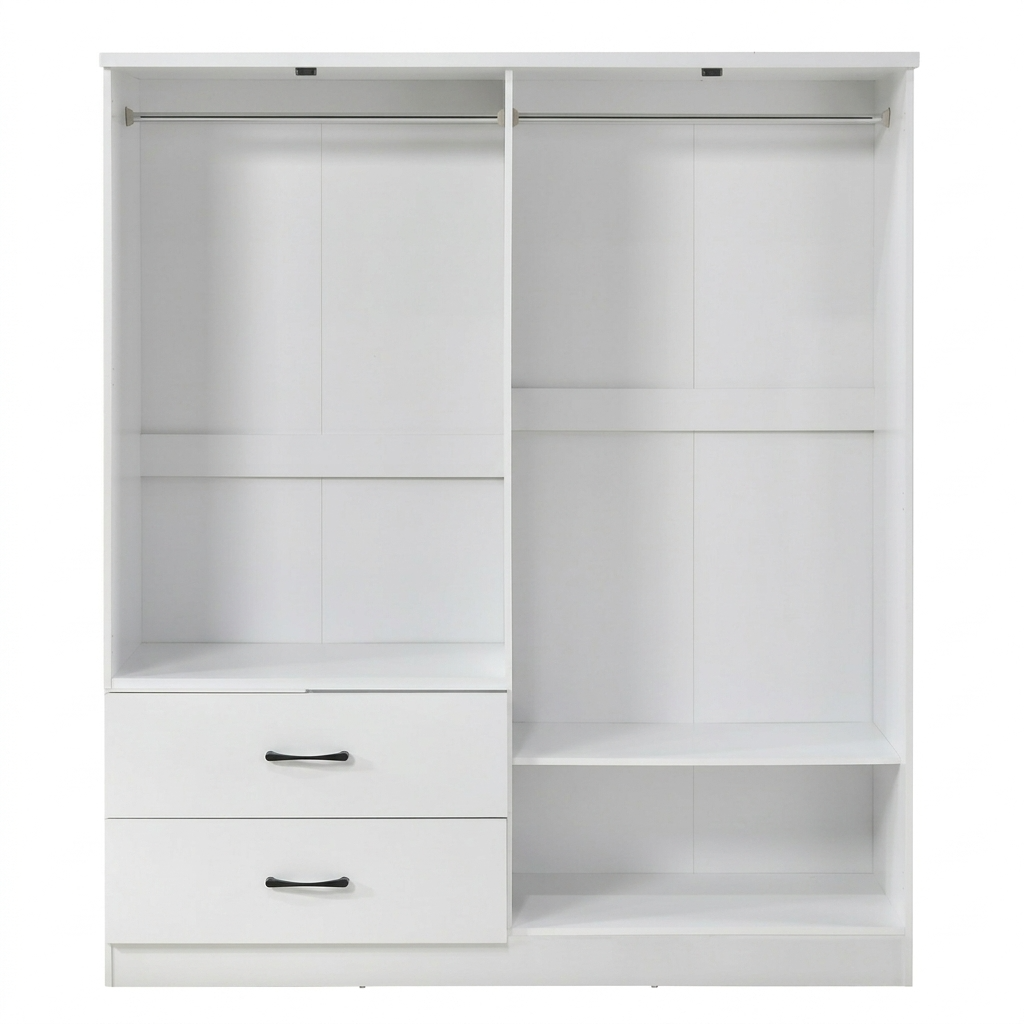 Paddington 4 Door Wardrobe & 3+2 Drawer Chest 3 Piece Bedroom Set
