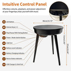 Bluetooth Speaker Side Table with 360° Sound & LED Light