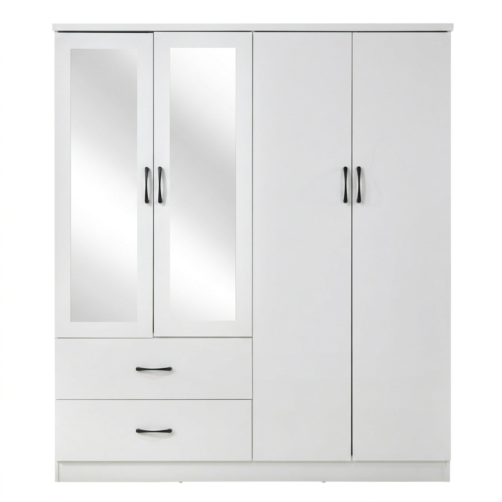 Paddington 4 Door Wardrobe & 3+2 Drawer Chest 3 Piece Bedroom Set