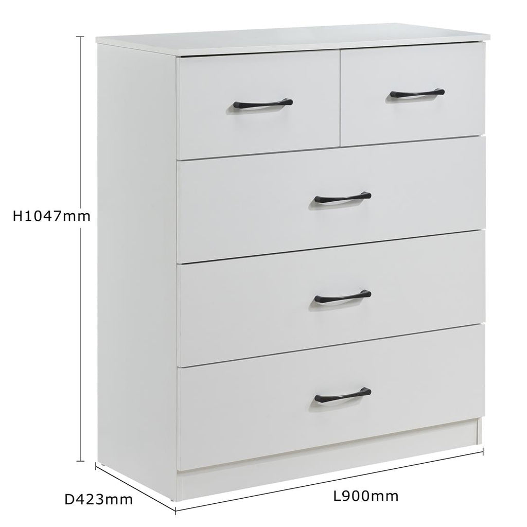 Paddington 3+2 Drawer Chest 3 Piece Bedroom Set