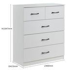 Paddington 3+2 Drawer Chest 3 Piece Bedroom Set