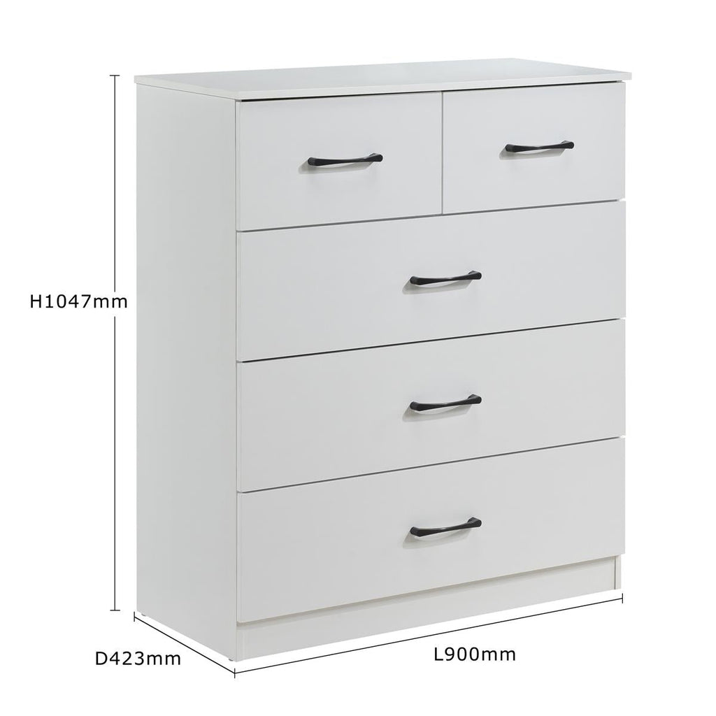 Paddington 3 Door Wardrobe & 3+2 Drawer Chest 3 Piece Bedroom Set