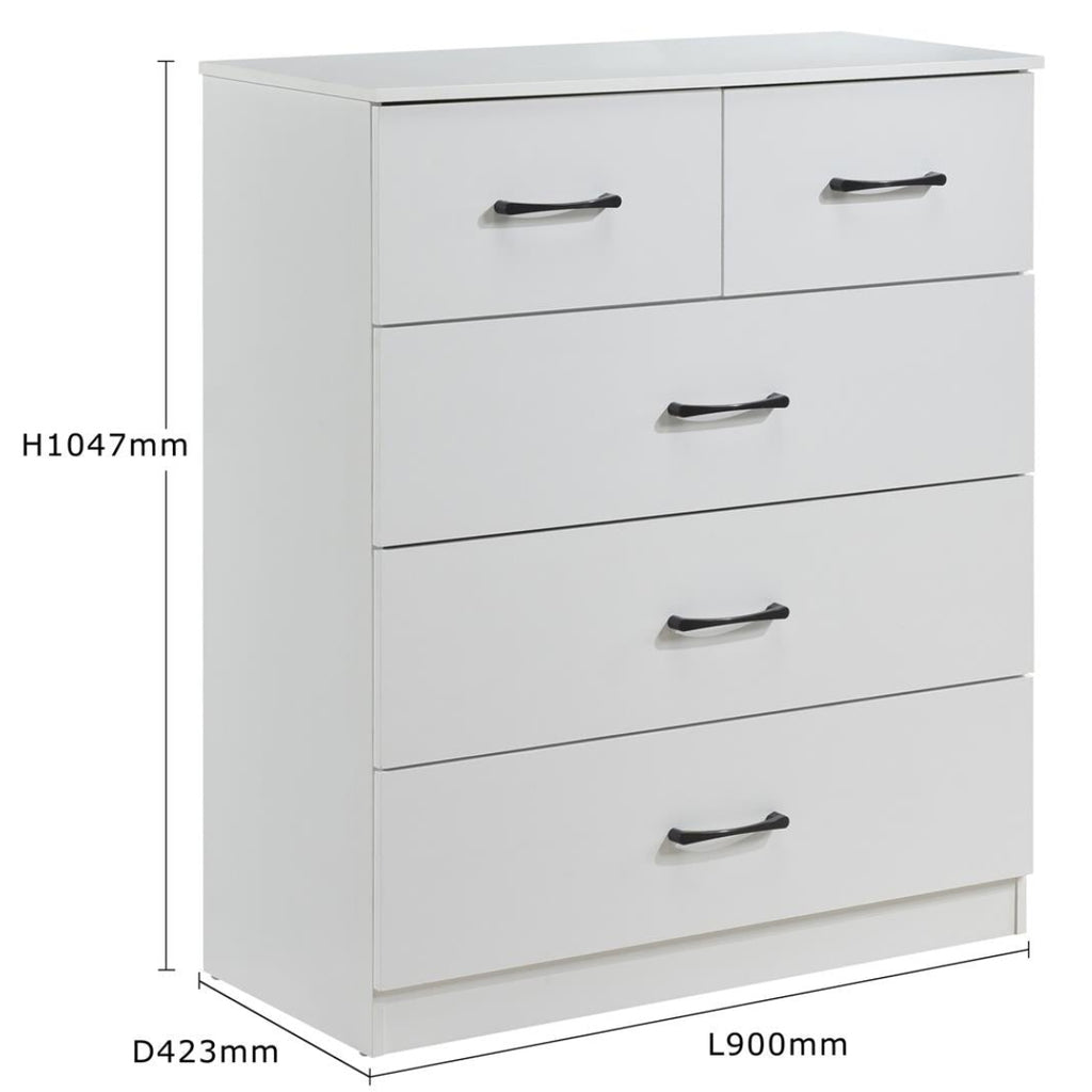 Paddington 4 Door Wardrobe & 3+2 Drawer Chest 3 Piece Bedroom Set