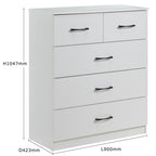 Paddington 4 Door Wardrobe & 3+2 Drawer Chest 3 Piece Bedroom Set
