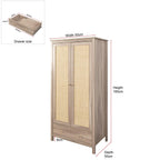 Willow Rattan 2 Door Wardrobe 3 Piece Bedroom Set