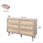 Willow Rattan 3 Door Wardrobe 3 Piece Bedroom Set
