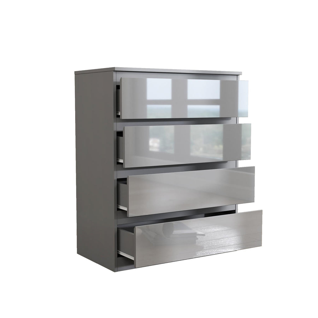 Soho 2 Door Wardrobe & 4 Drawer Chest High Gloss 3 Piece Bedroom Set